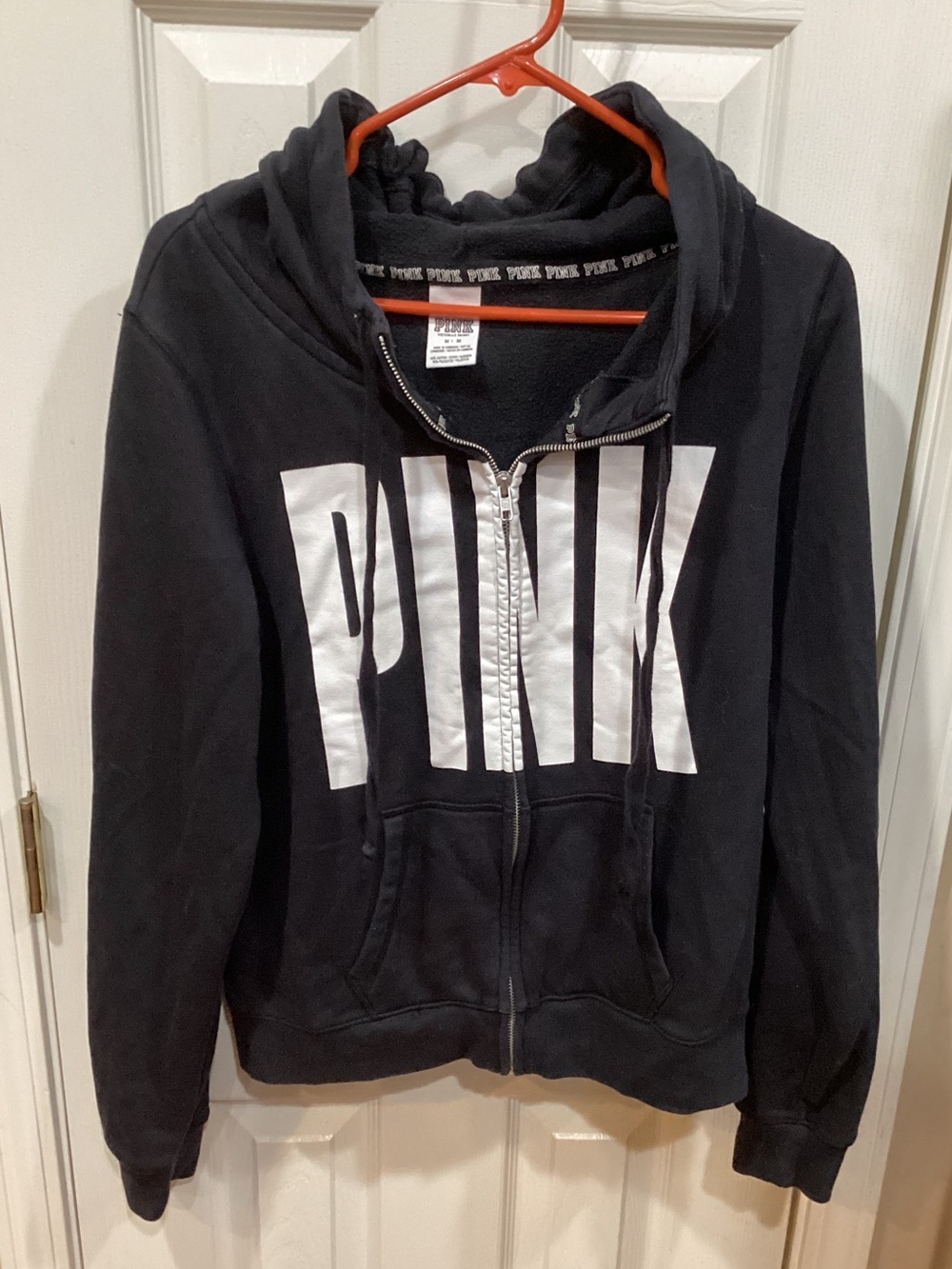 PINK Victoria's Secret Women's Black Full‑Zip Hoodie Jacket